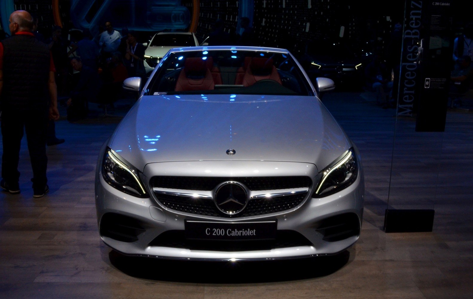 Front view of convertible with LED headlights and sporty grille