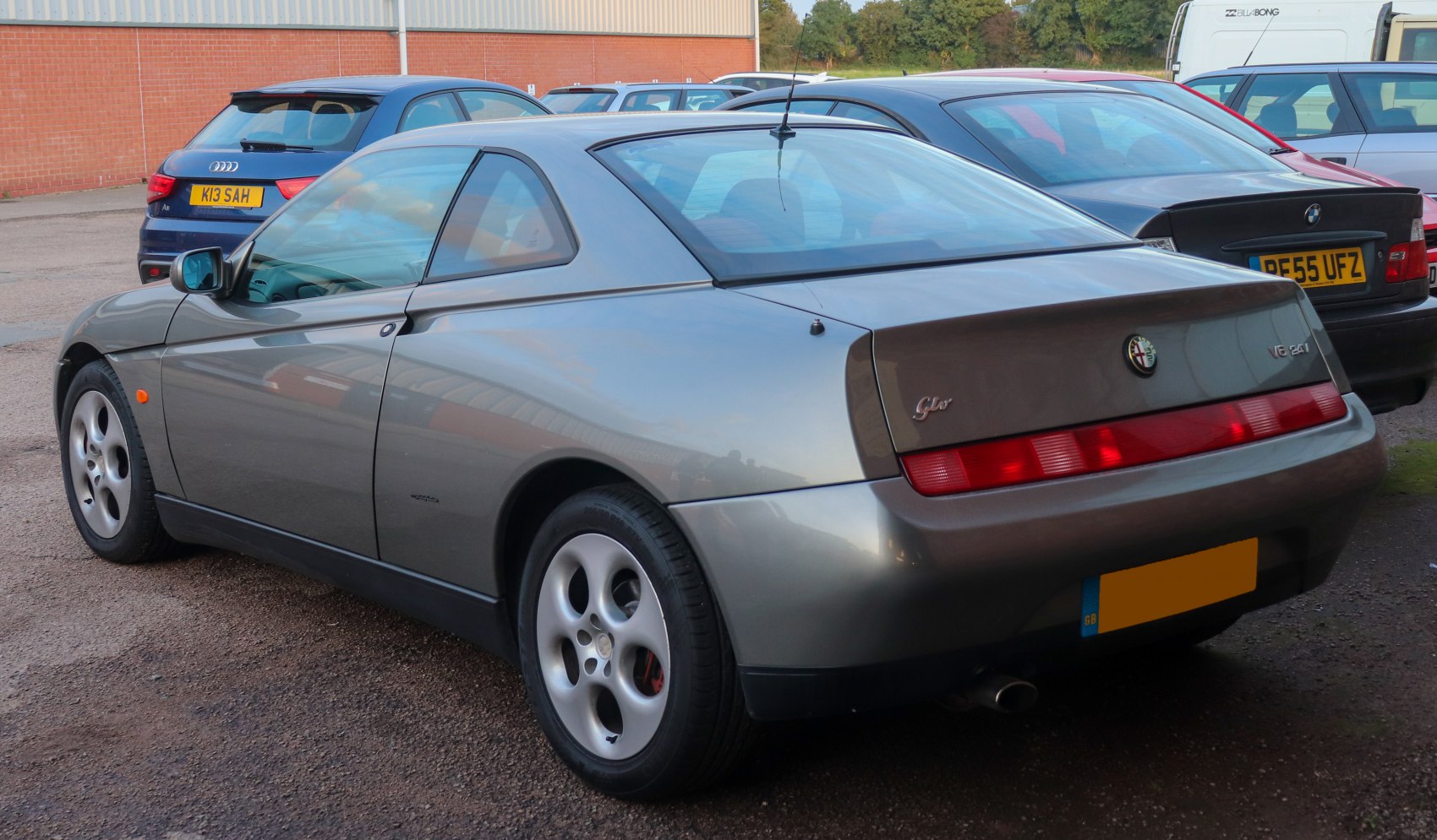 Rear view of sporty coupe with distinctive taillights and smooth body lines