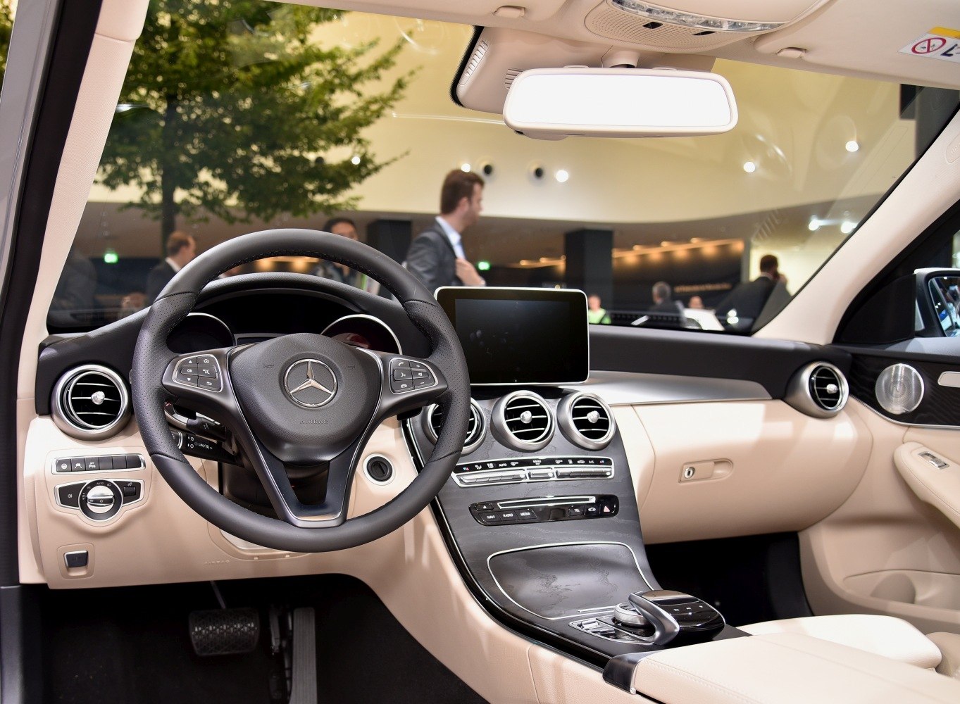 Luxurious dashboard and steering wheel with control buttons