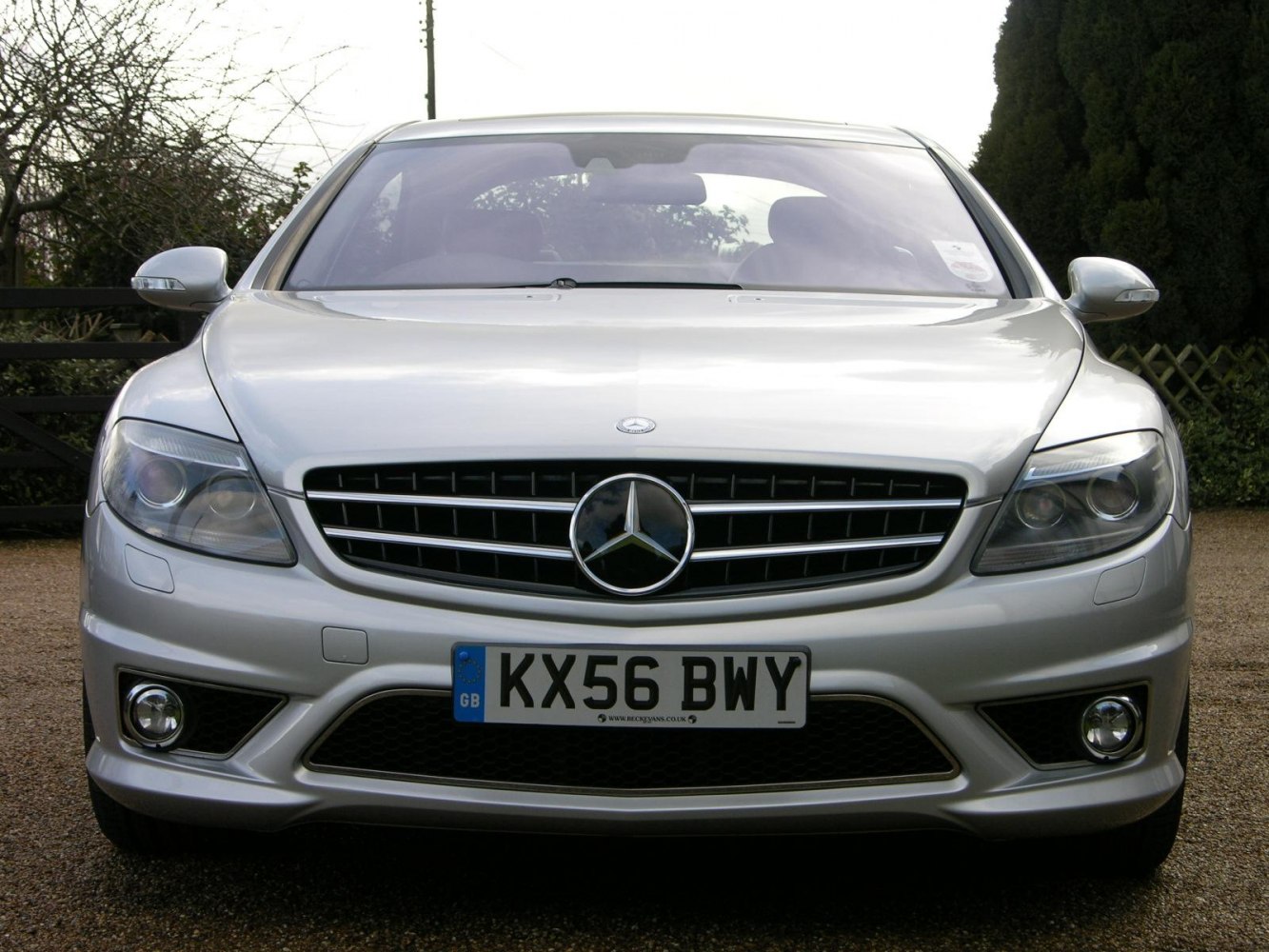 Front view with headlights, grille, and fog lights
