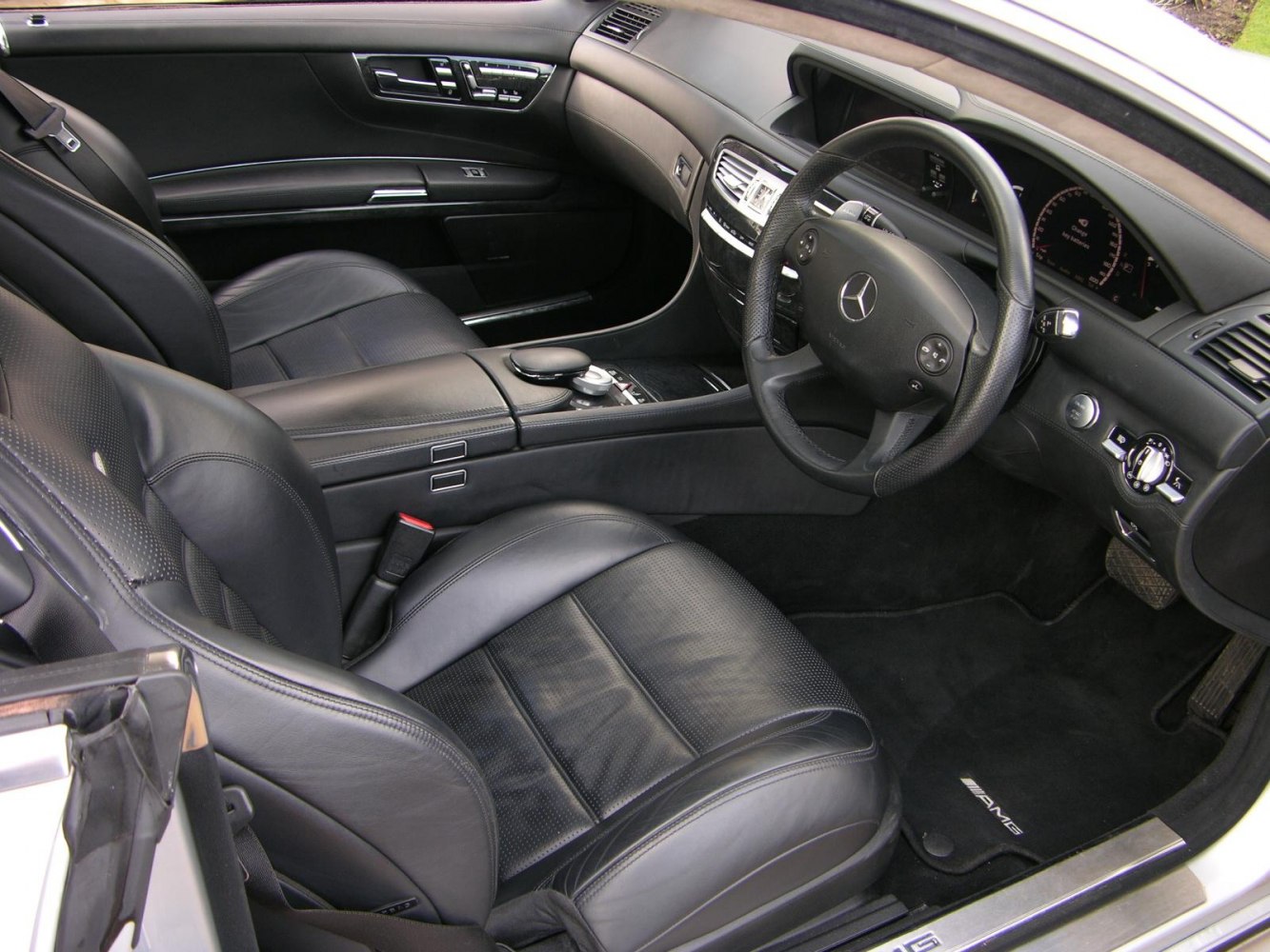 Luxury black leather seats and advanced dashboard design