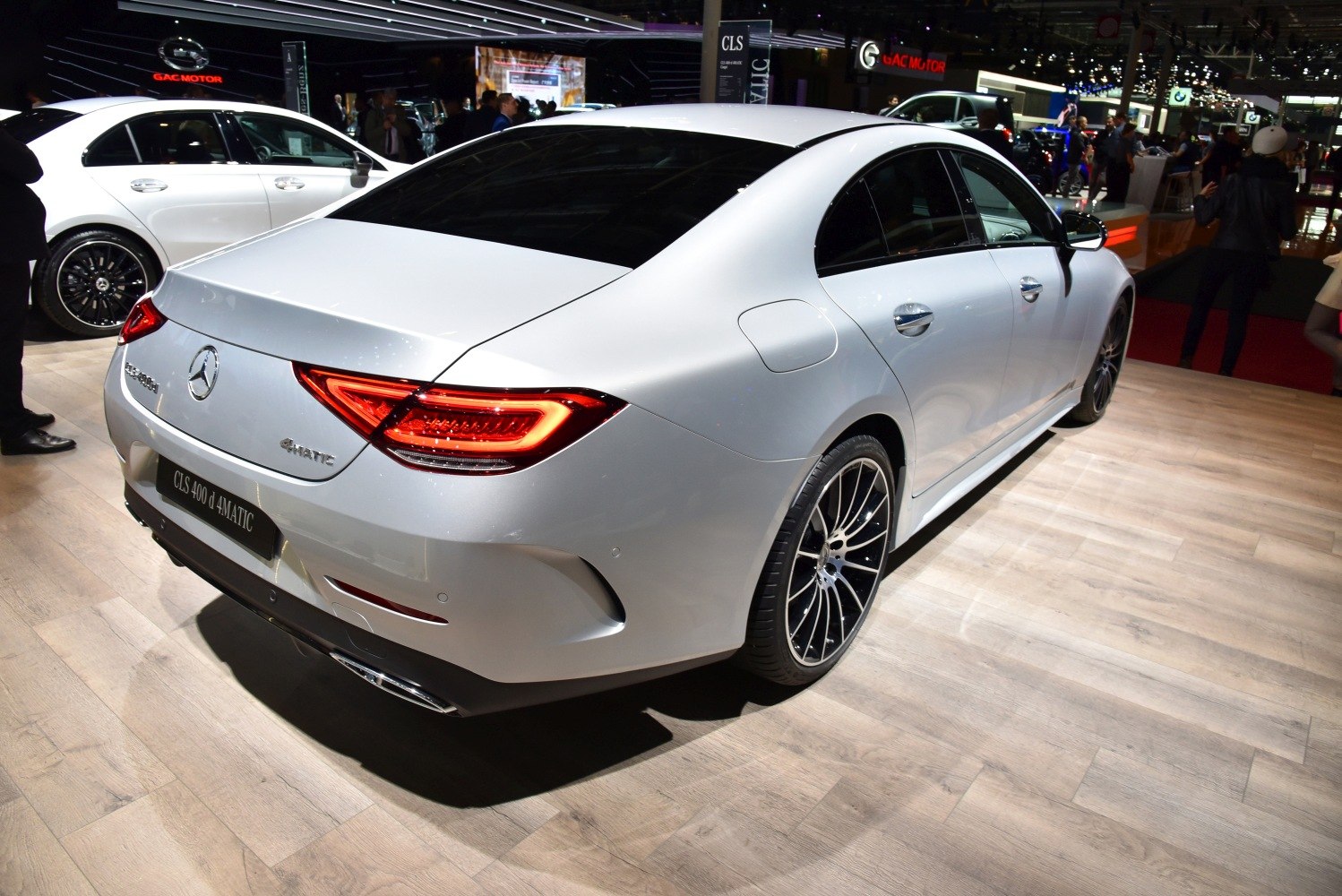 Rear view with LED taillights and sporty coupe rear design.