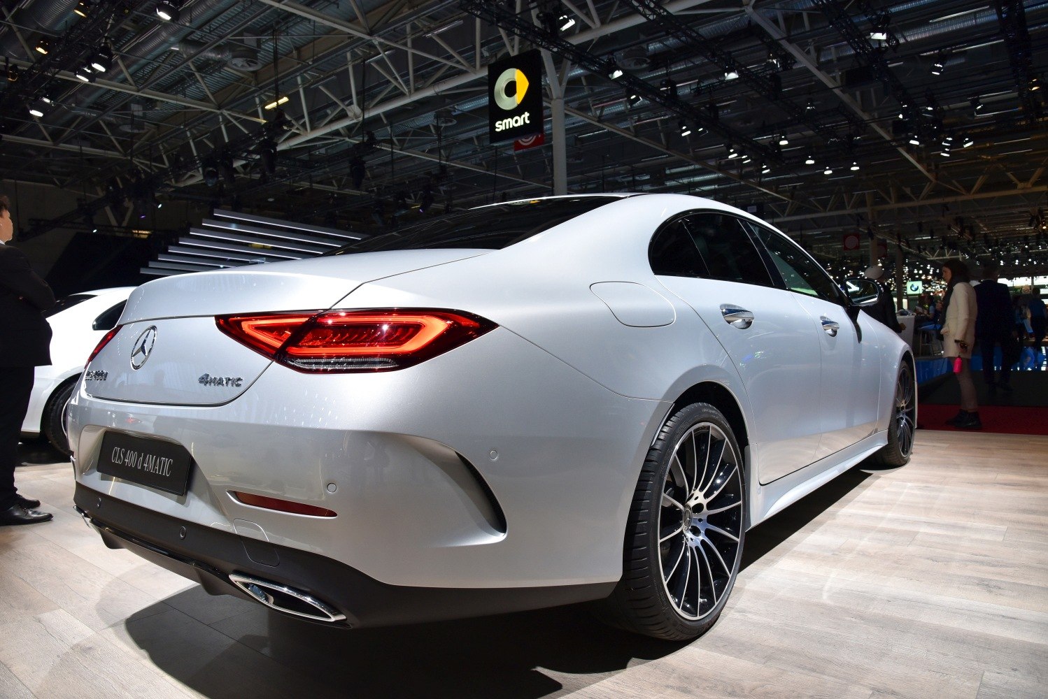 Sleek rear view with LED tail lights and dual exhaust tips
