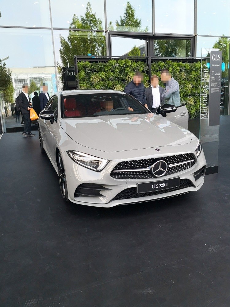 Front grille and headlights of luxury coupe with aerodynamic styling