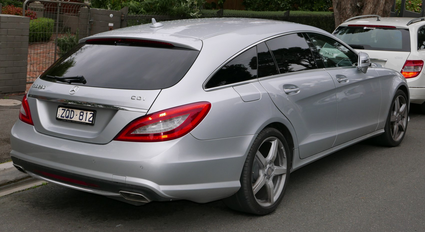 Rear view of sleek wagon with distinctive taillights and sporty hatchback design