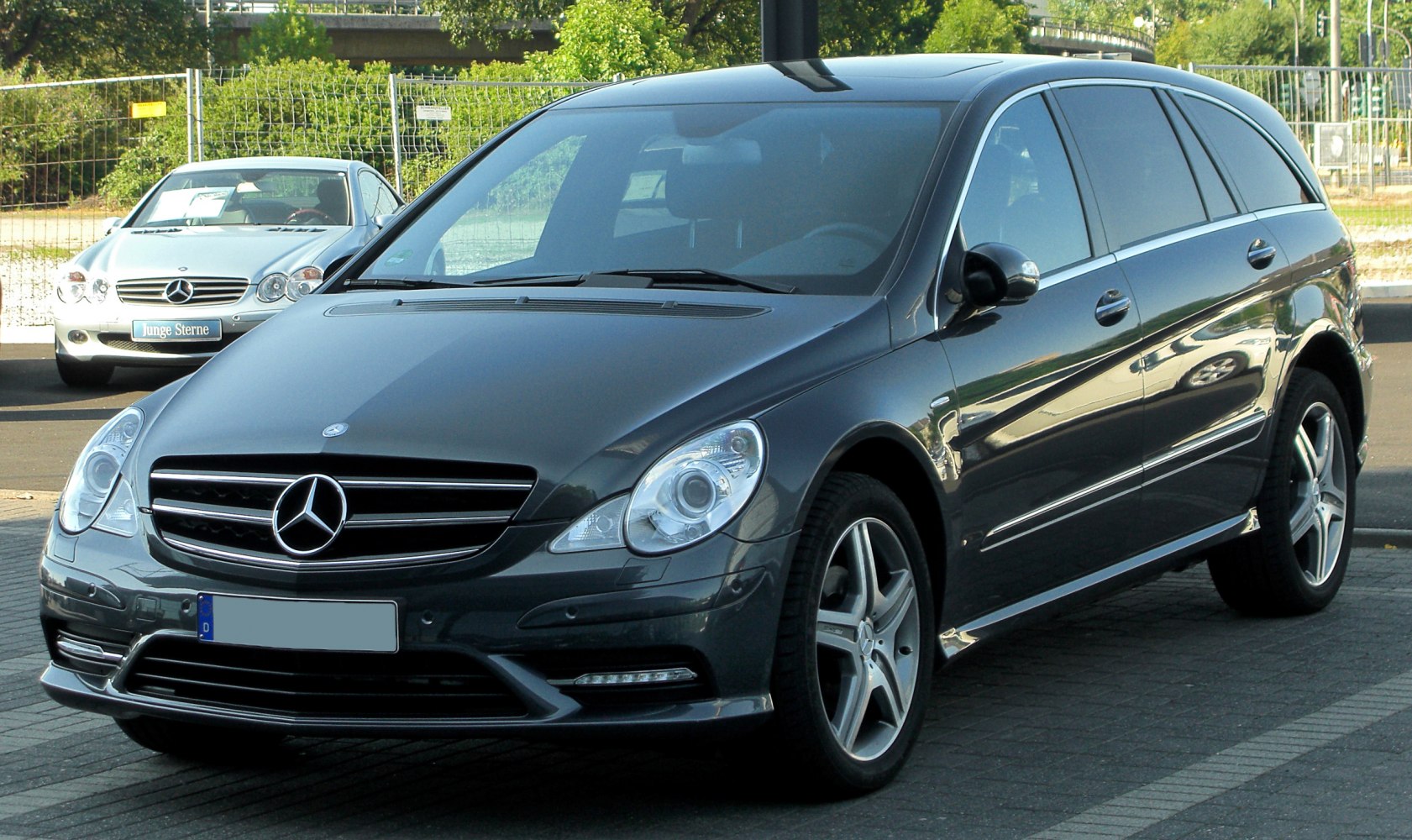 Front view with distinctive grille and headlights