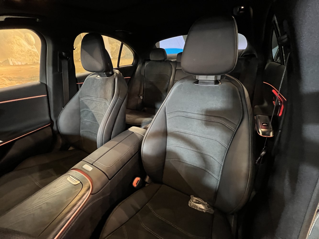 Premium front seats with contrast stitching and ambient lighting