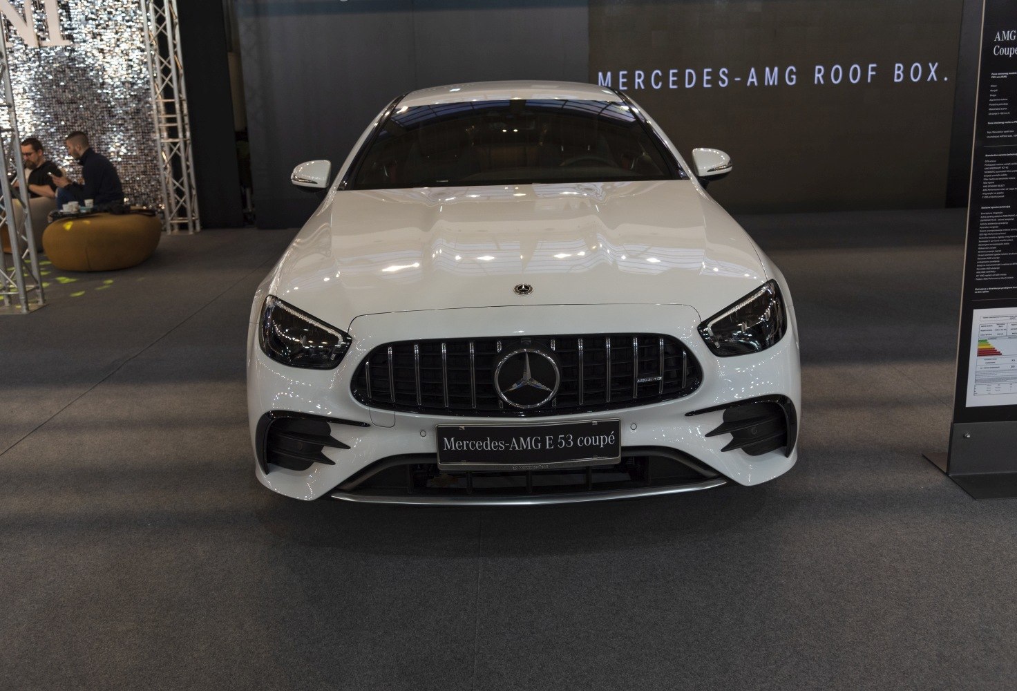 Front grille and headlights of a sporty coupe