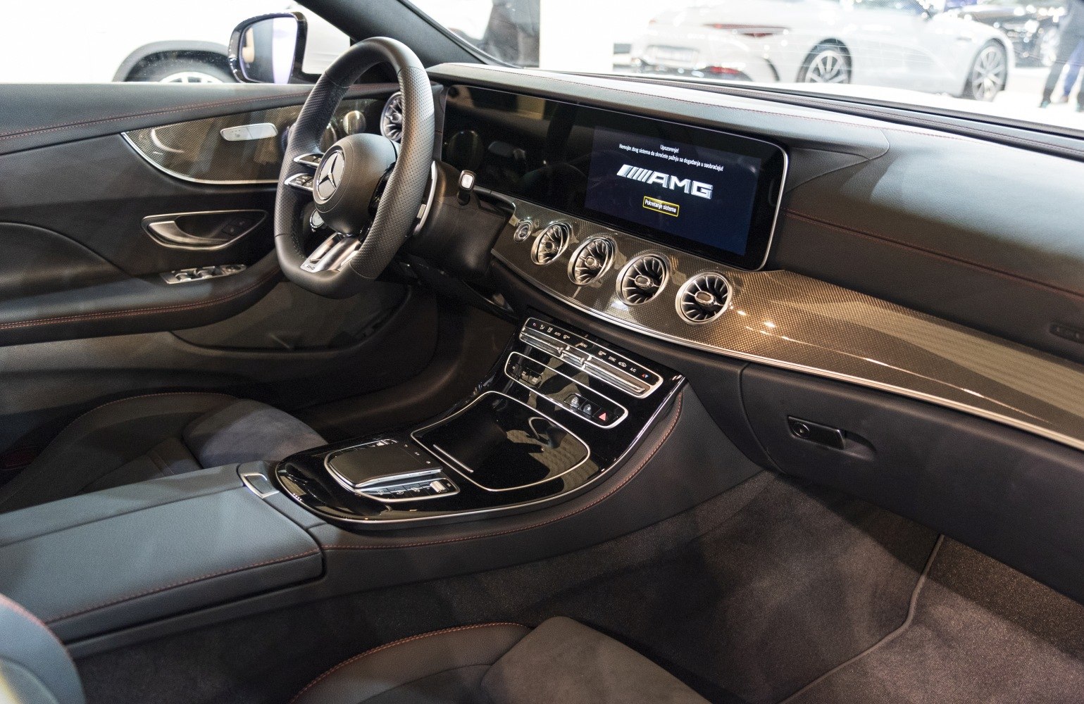 Digital dashboard and luxury carbon trim interior with AMG display