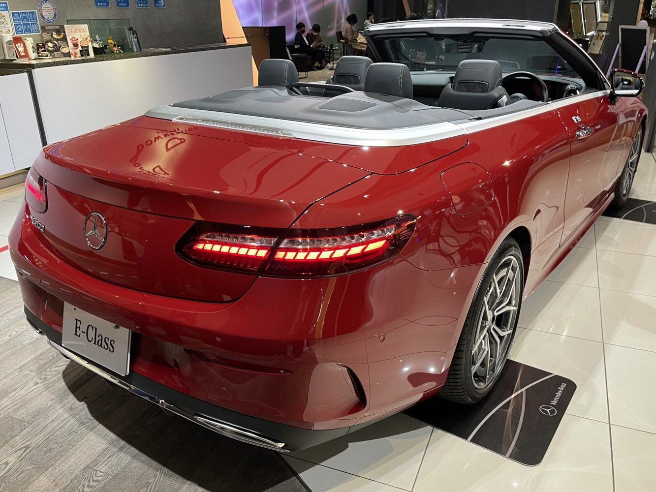 Convertible rear view with illuminated LED taillights and retractable soft top roof