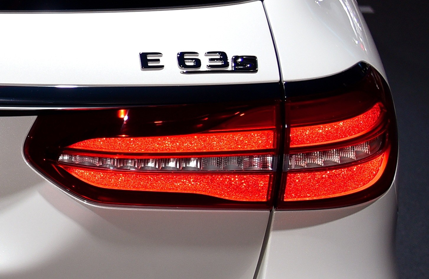 Close-up of rear badge and taillight