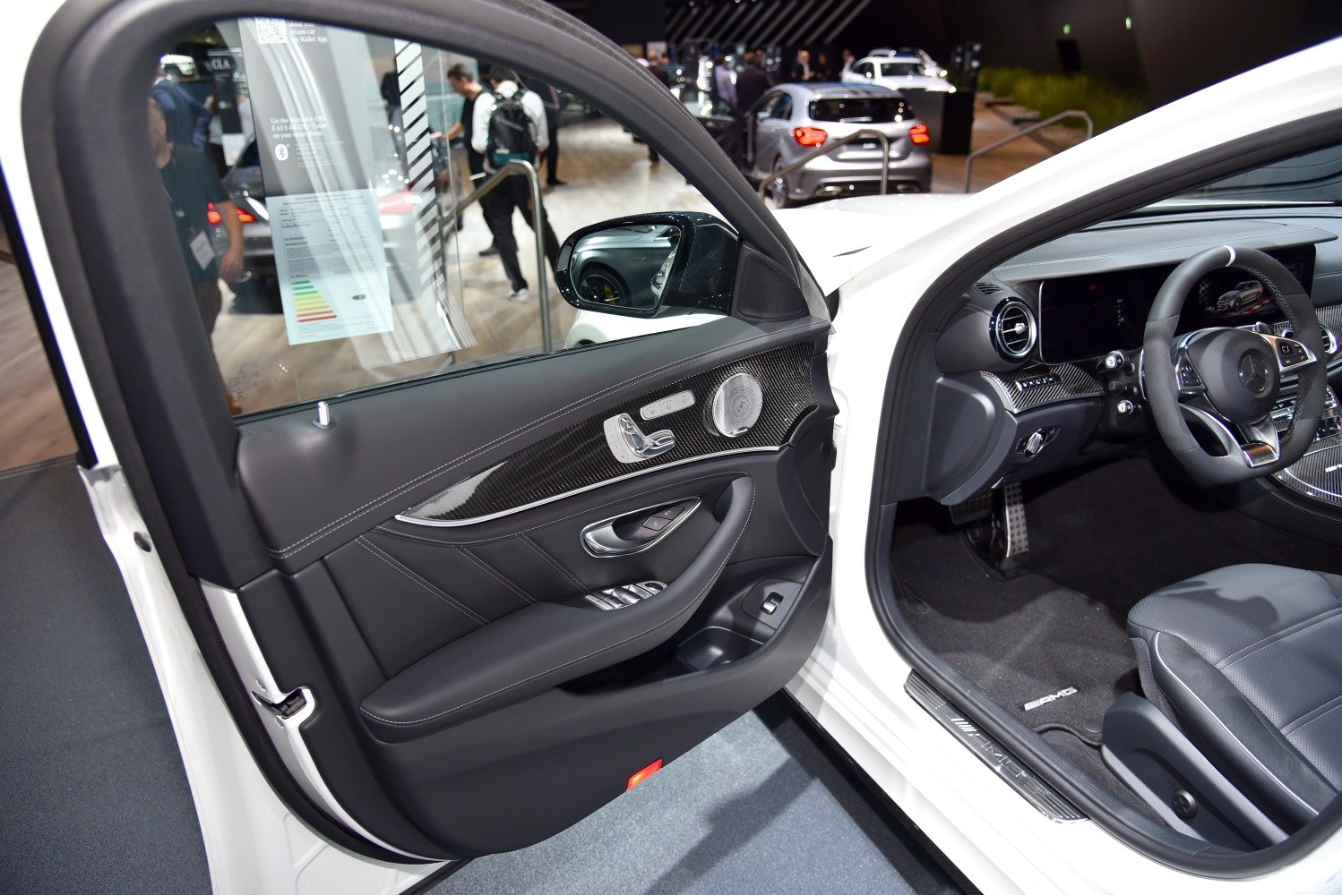Luxury door panel and interior features with carbon fiber trim