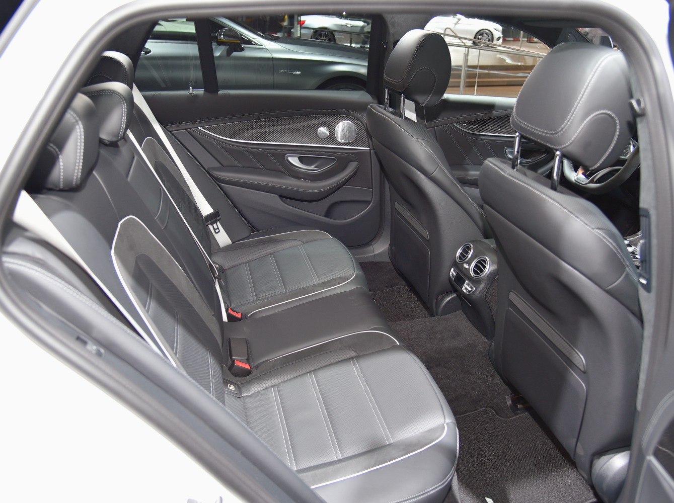 Luxury rear seating with leather upholstery and climate control vents