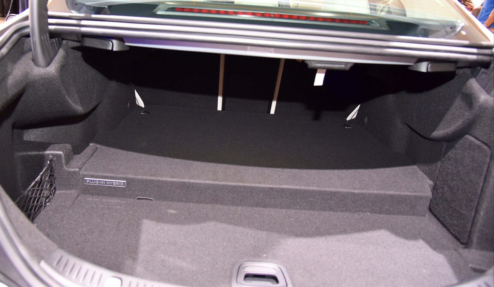 Spacious and well-organized plug-in hybrid trunk with storage net