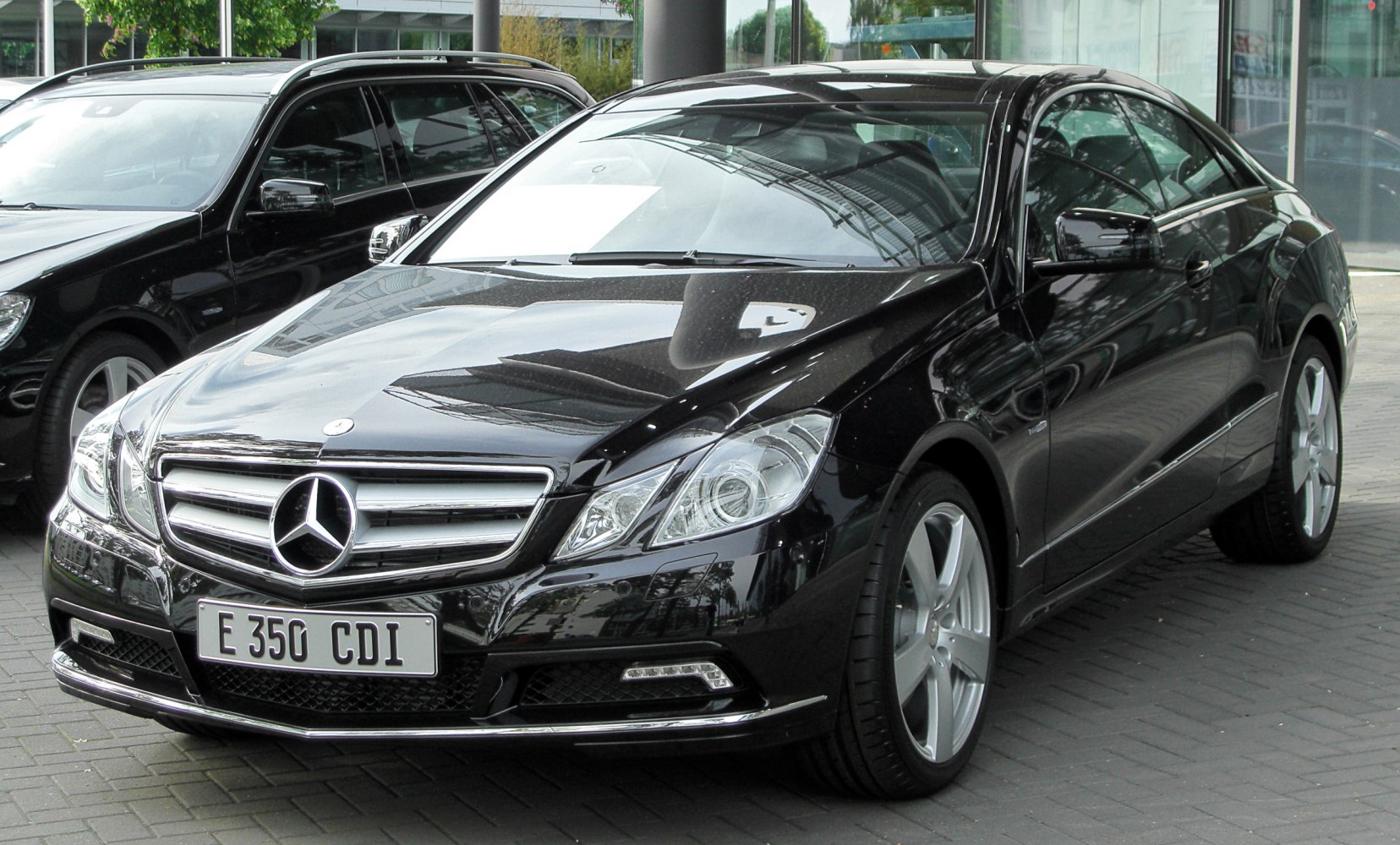 Front view with LED daytime running lights and sleek aerodynamic design