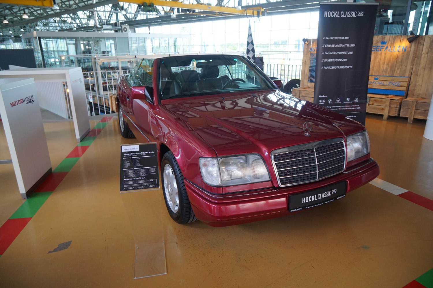 Convertible with large front grille and dual rectangular headlights