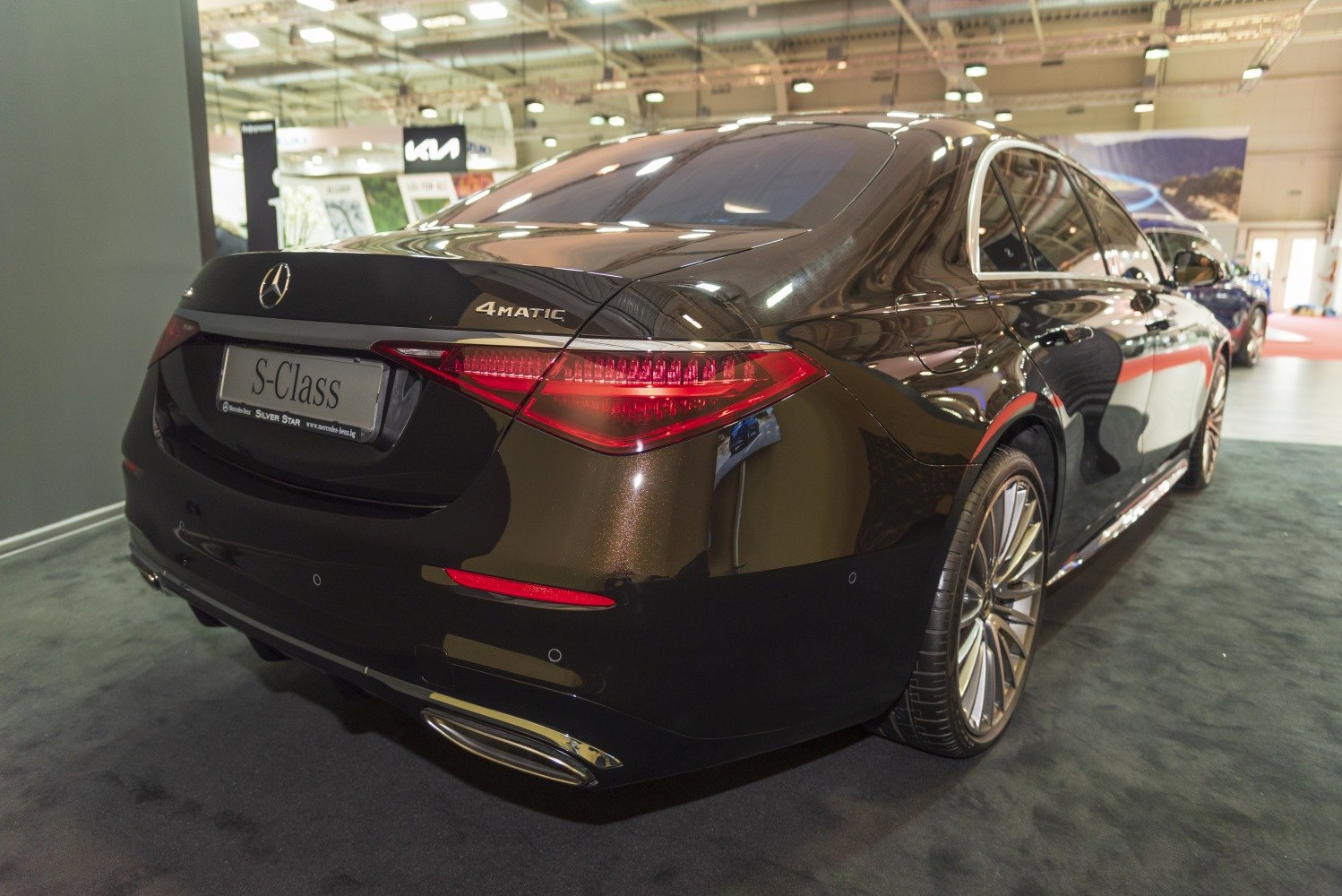 Rear view of luxury sedan with LED taillights and 4MATIC badge