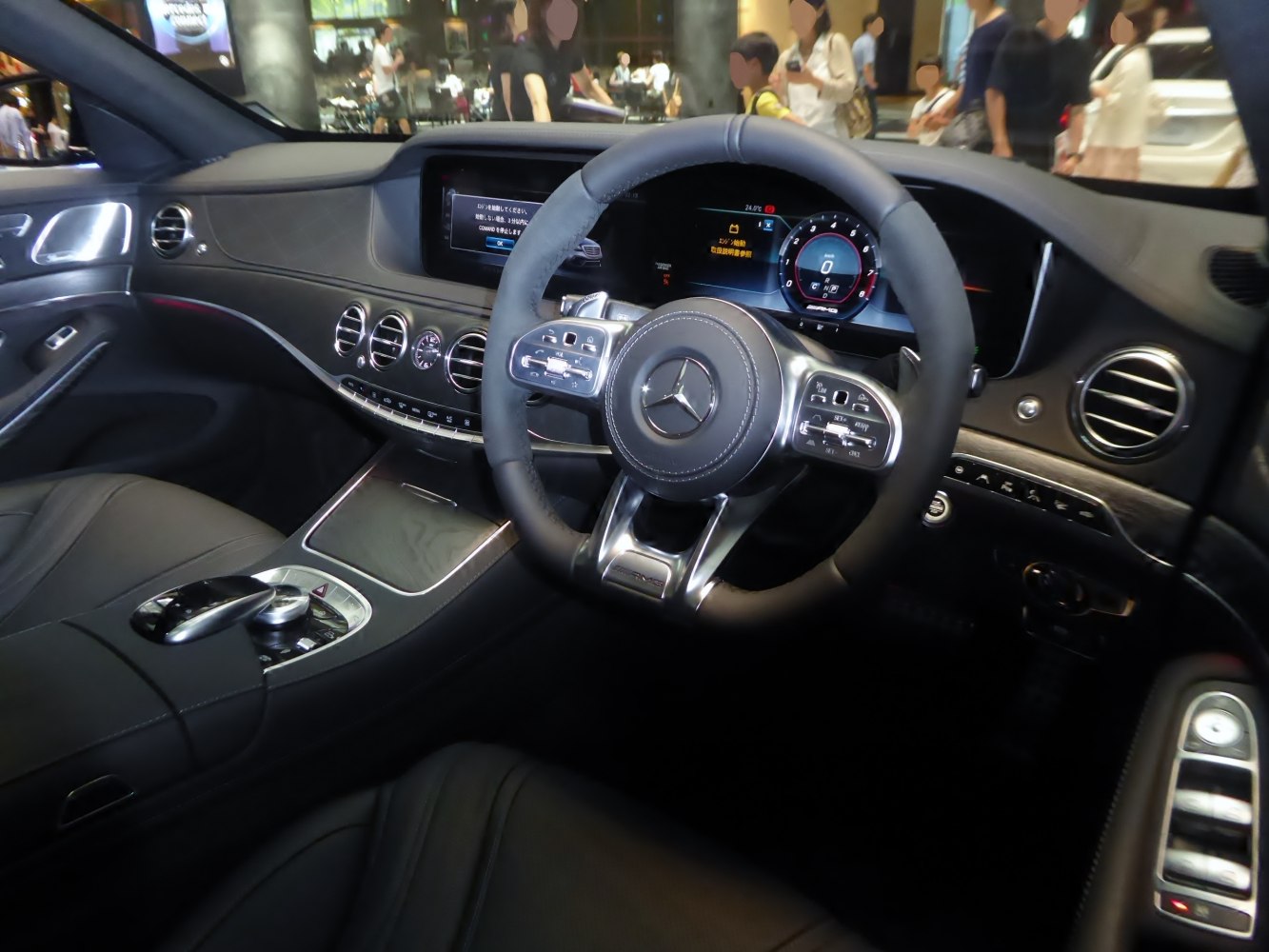 Luxury interior with digital dashboard and multifunction steering wheel