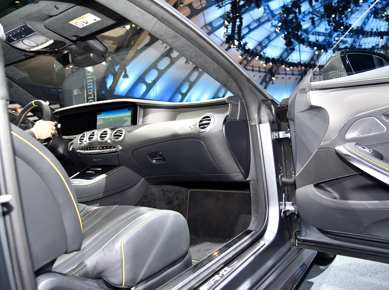 Luxurious interior with advanced dashboard and AMG trim details