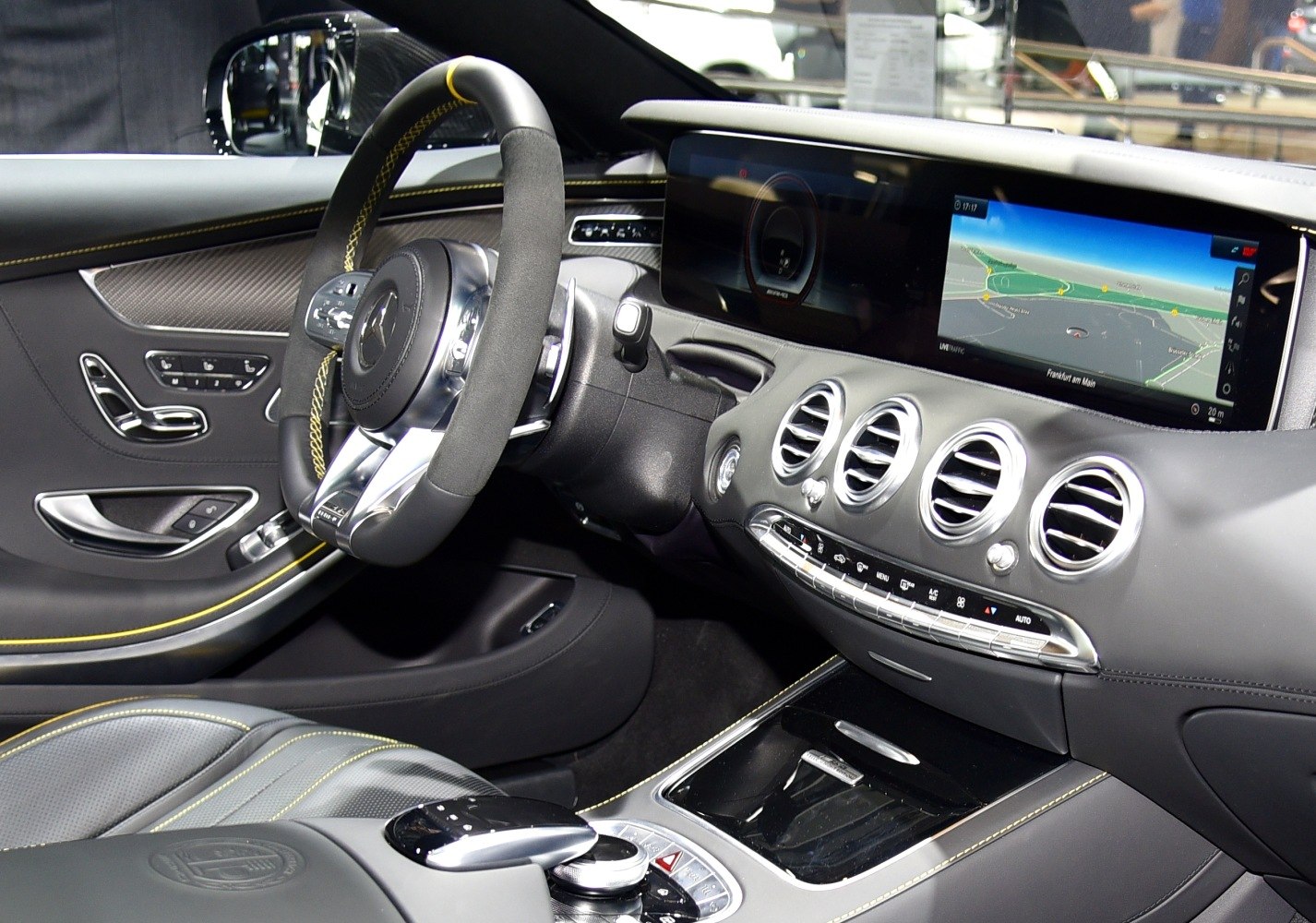 Luxury dashboard with advanced digital display and premium steering wheel