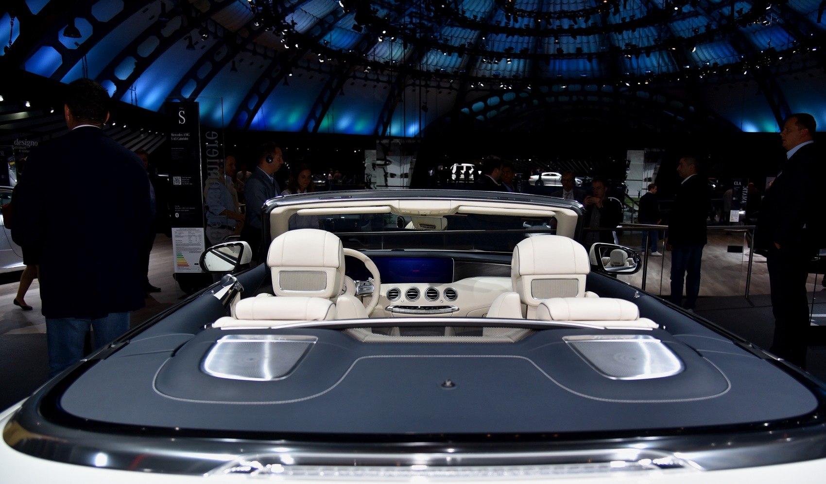 Convertible interior with premium leather seats and digital dashboard