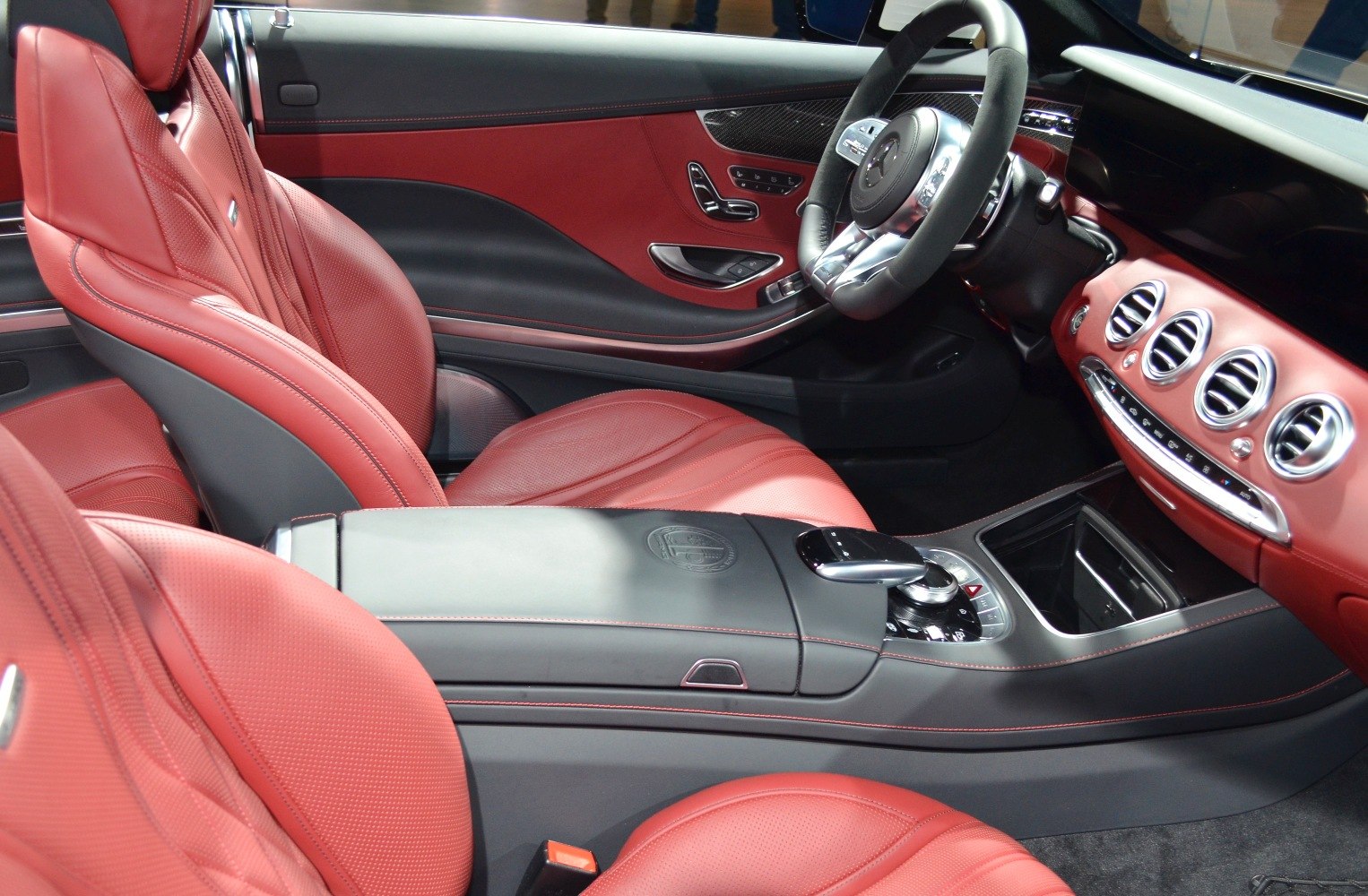 Luxury red leather seats and advanced dashboard design