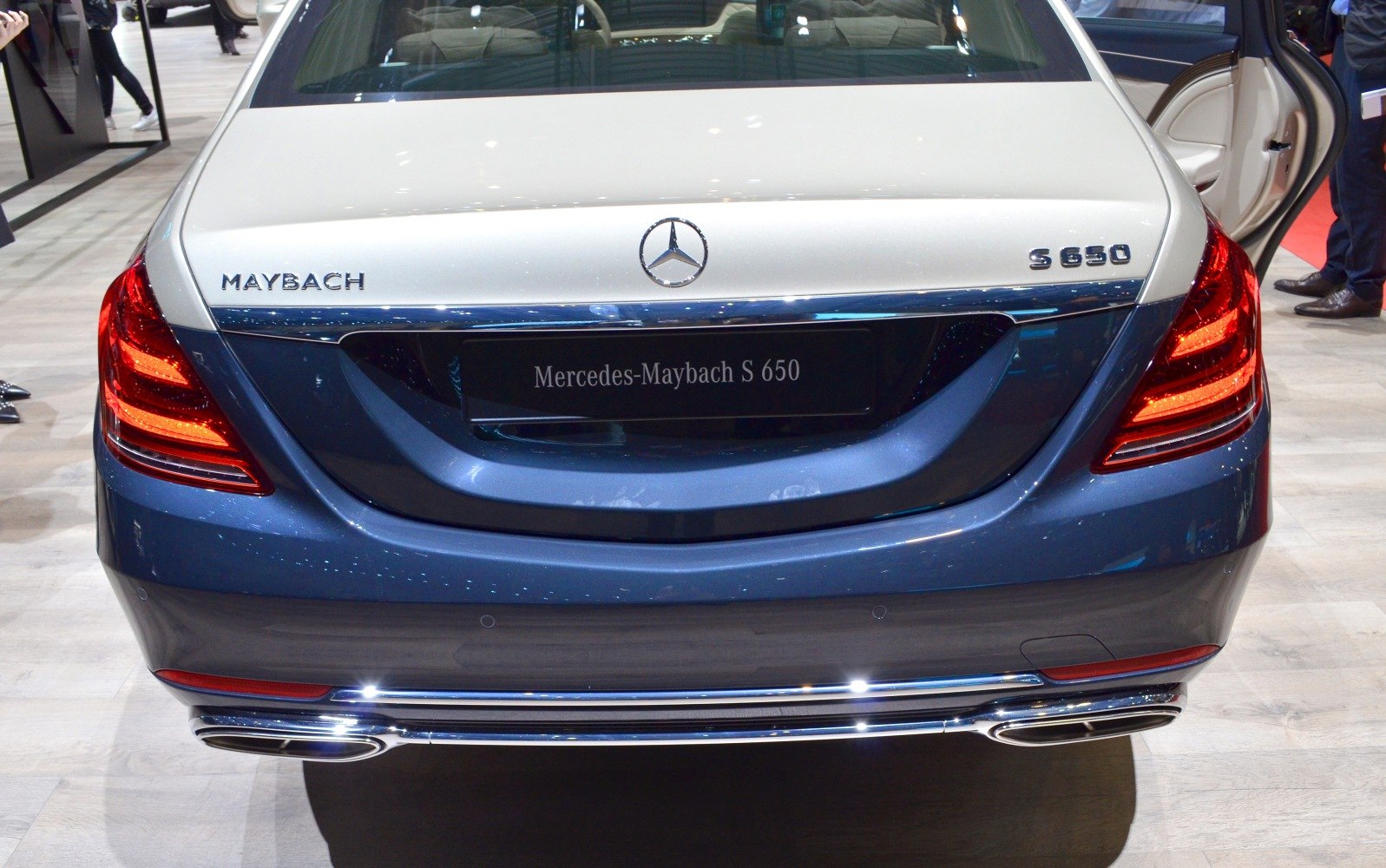 Luxury rear with signature Maybach tail lights and dual exhausts