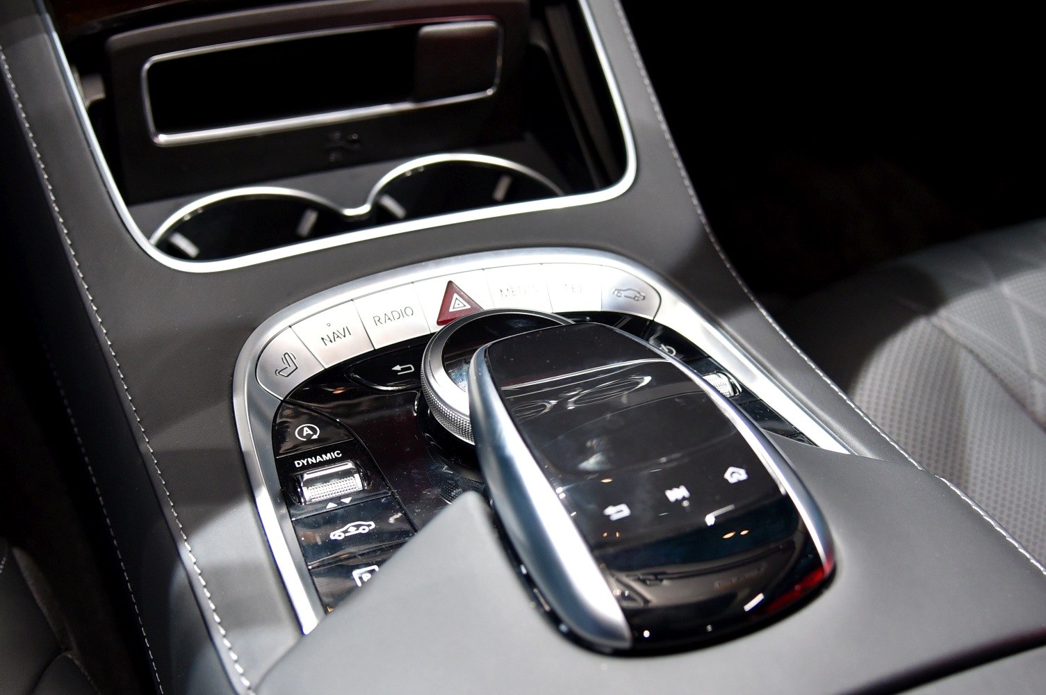Luxury interior control panel with multimedia and driving mode controls