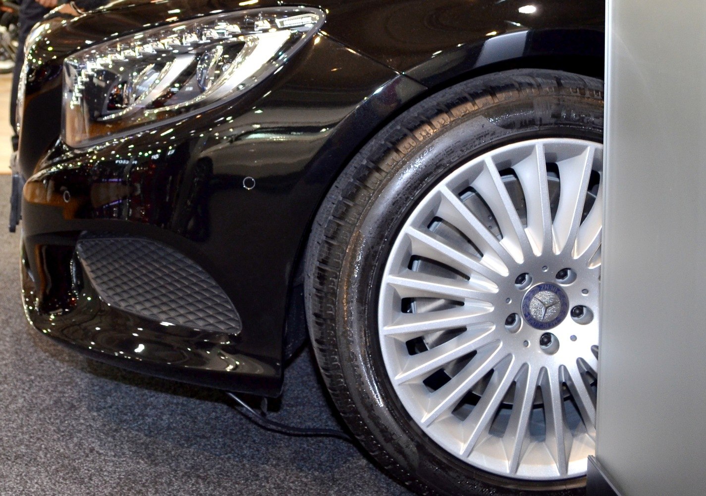 Front wheel and headlight close-up