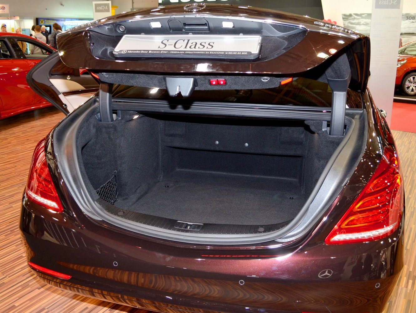 Open spacious trunk interior with cargo area and rear lighting
