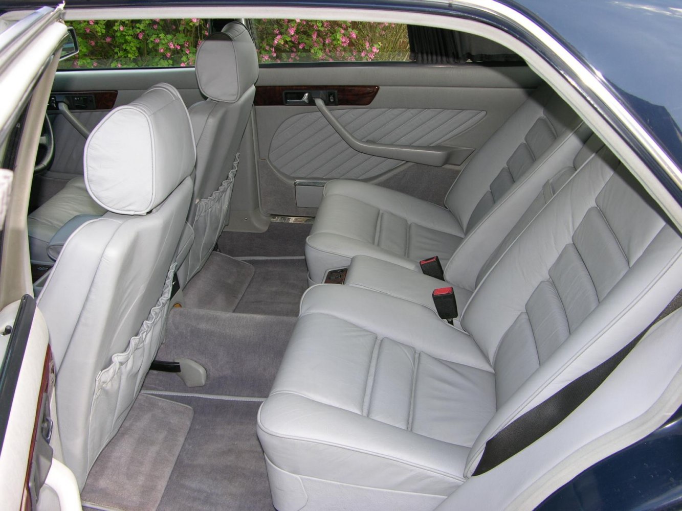 Spacious rear leather seating with luxury details