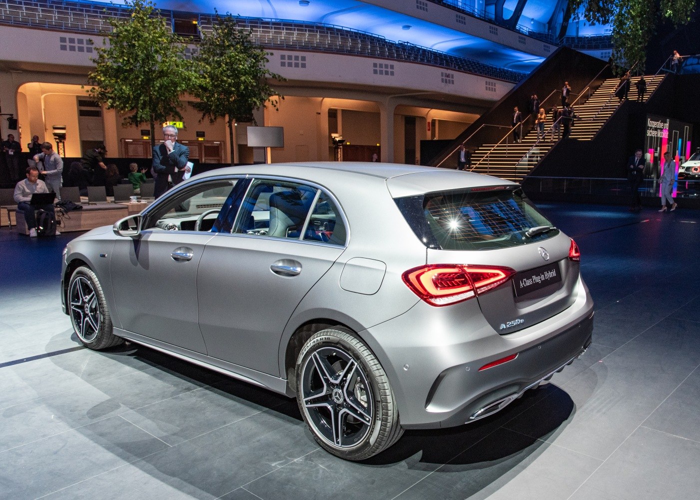Rear side view of hatchback with LED taillights and sporty alloy wheels