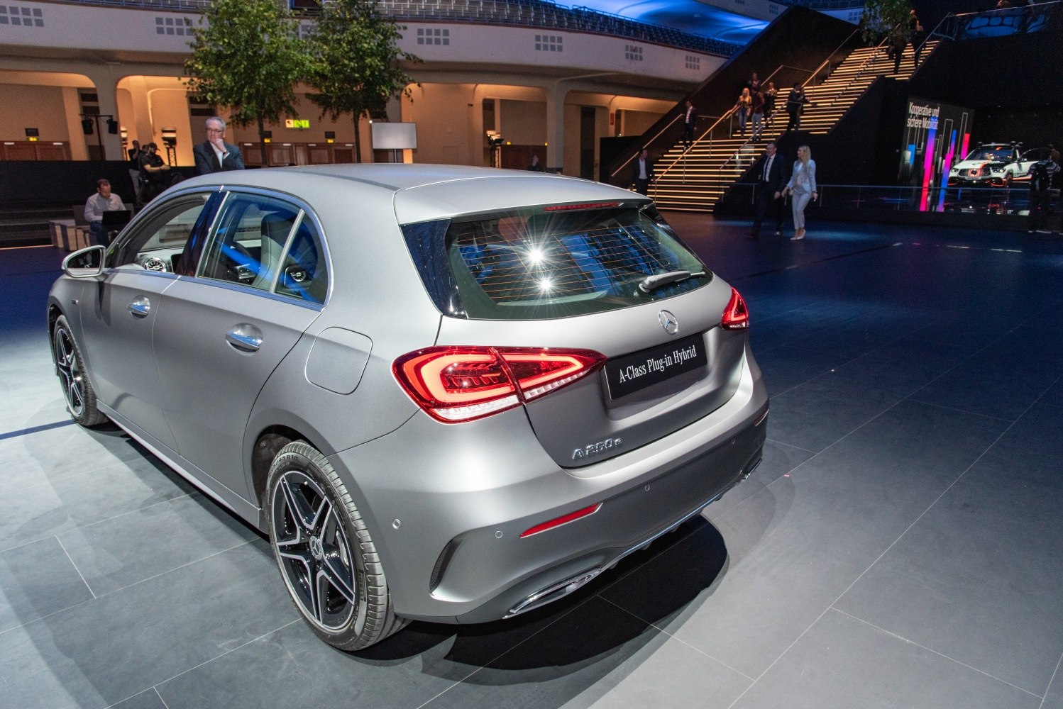 Rear and side view of hatchback with modern taillights and alloy wheels
