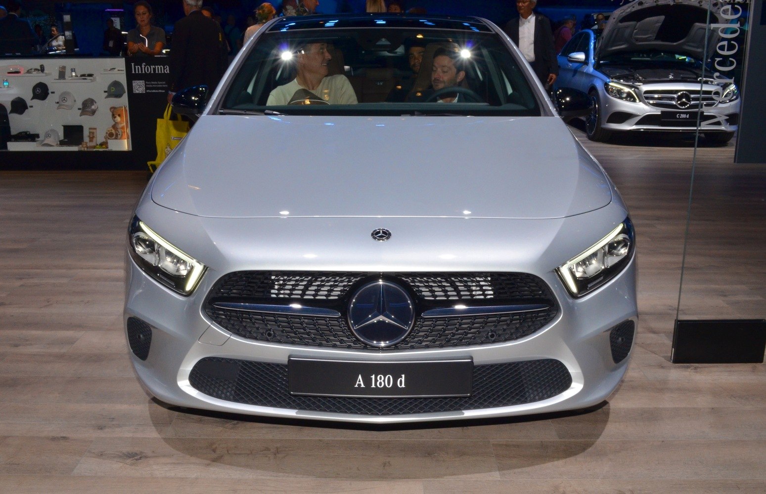 Front grille and LED headlights of a modern vehicle