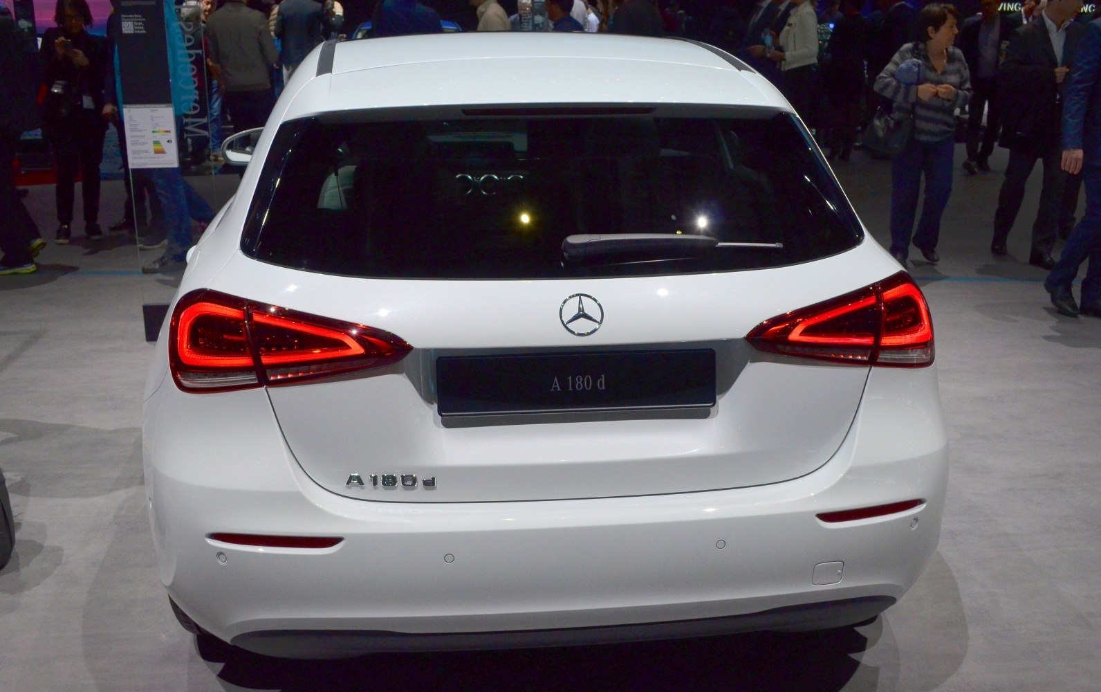 Modern hatchback rear with signature LED taillights and parking sensors