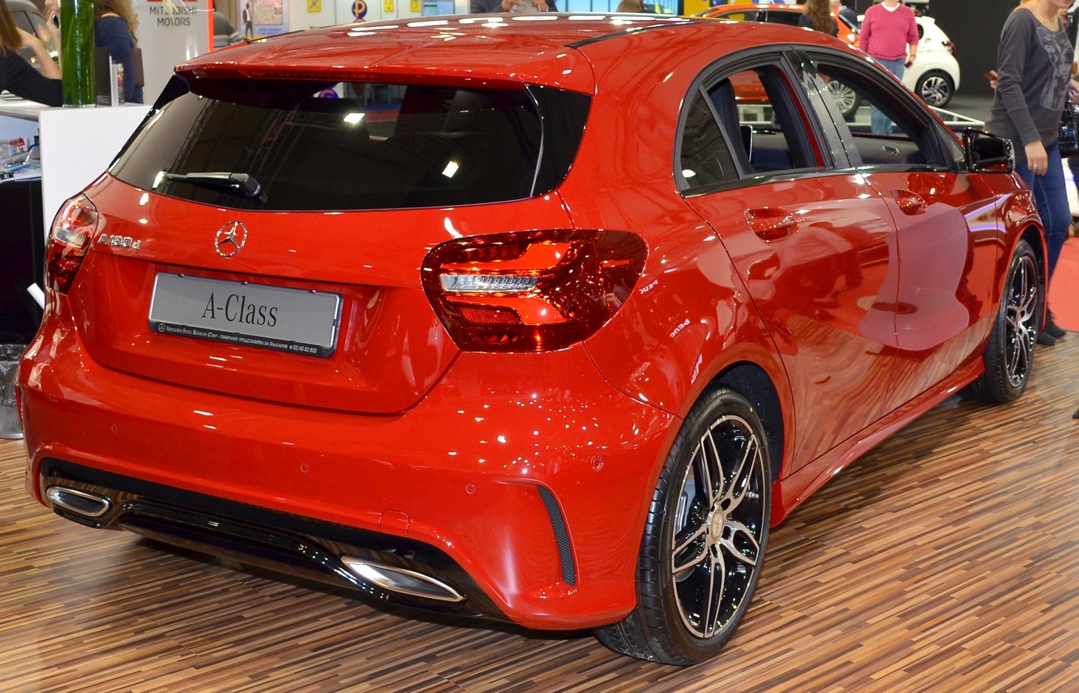 Rear view with sporty taillights and dual exhaust tips