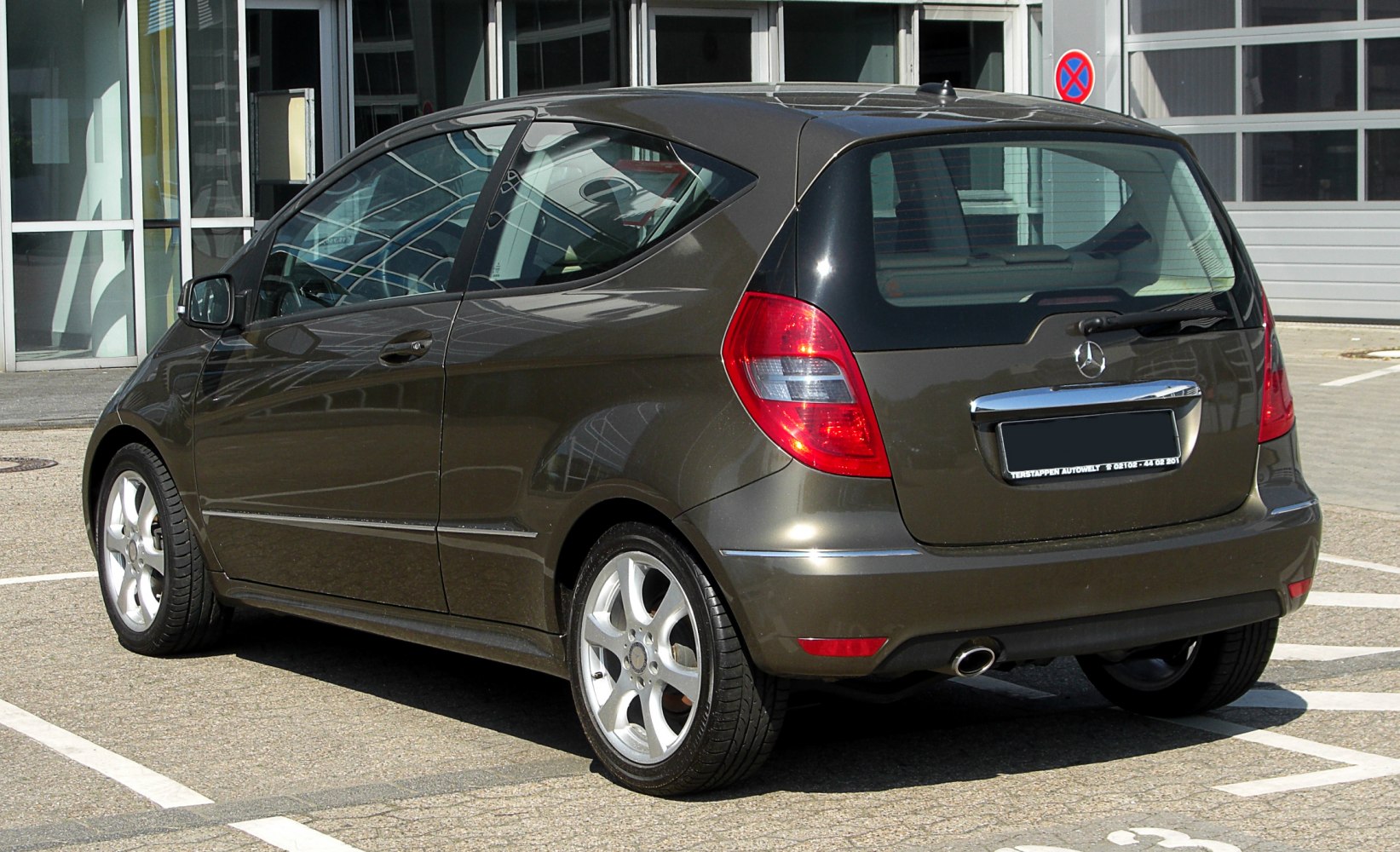Facelifted compact hatchback rear and side view with alloy wheels