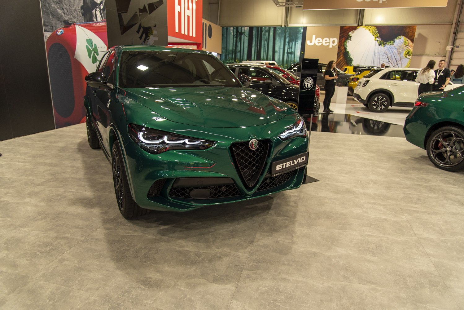Front view with signature grille and LED headlights