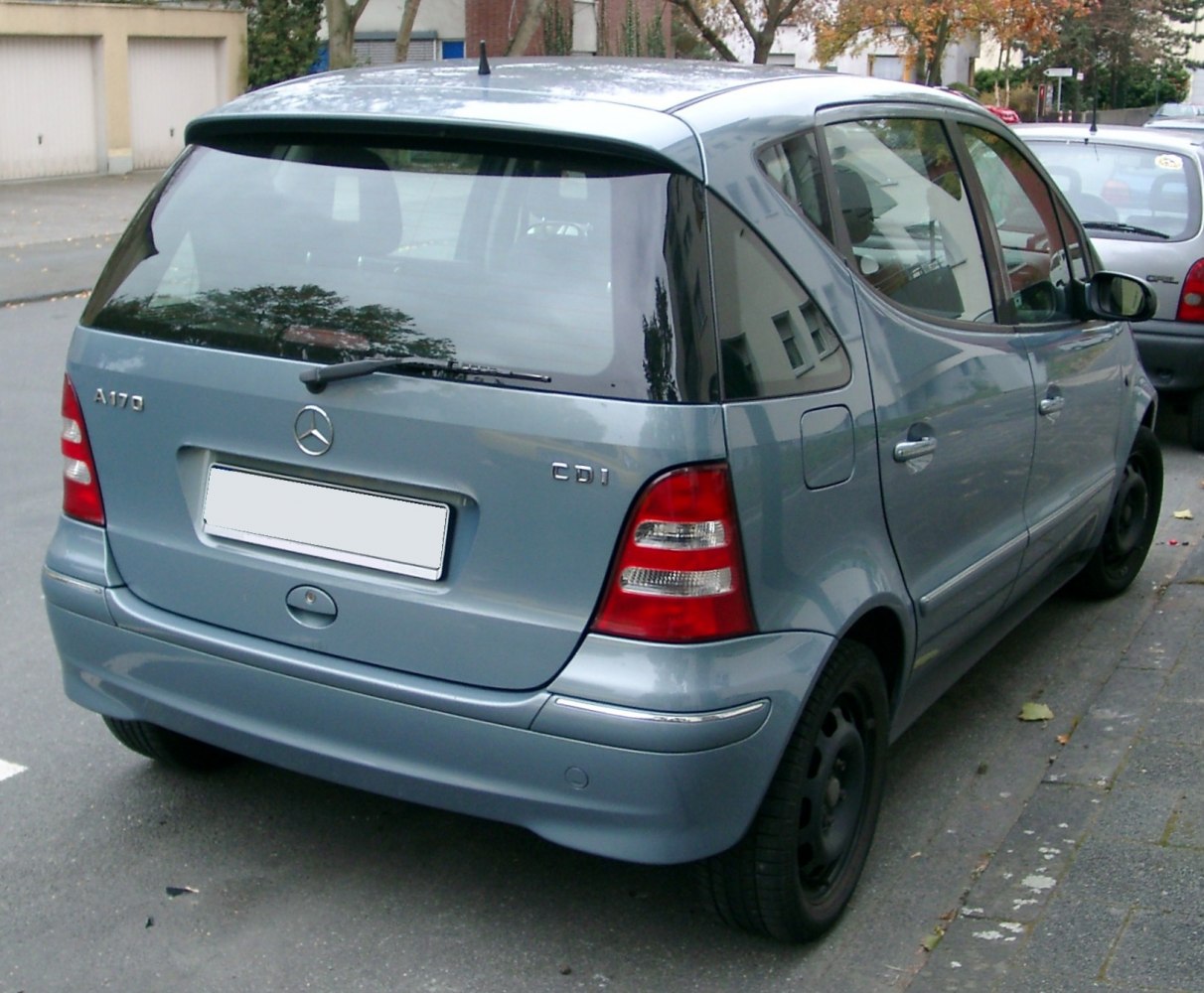 Rear view of a hatchback with distinct tail lights and compact shape