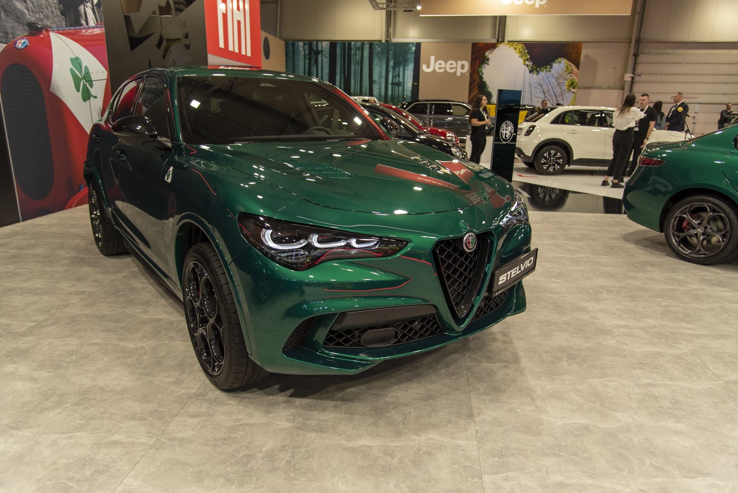 SUV front view with distinctive headlights and signature grille