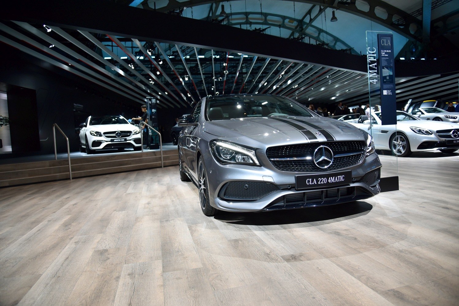 Sporty front view with aggressive grille and sleek headlights
