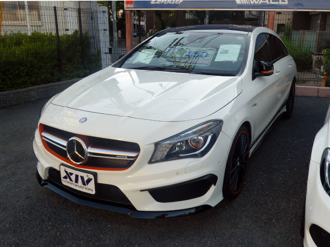 Close-up of front grille and headlight design with AMG styling accents