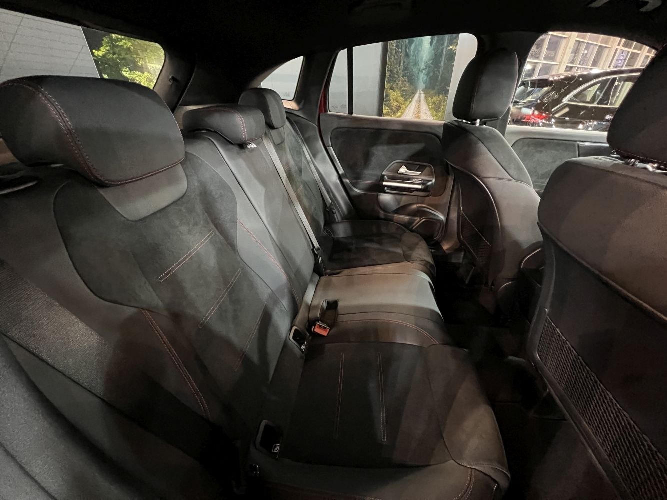 Black rear seats with premium upholstery and spacious legroom.