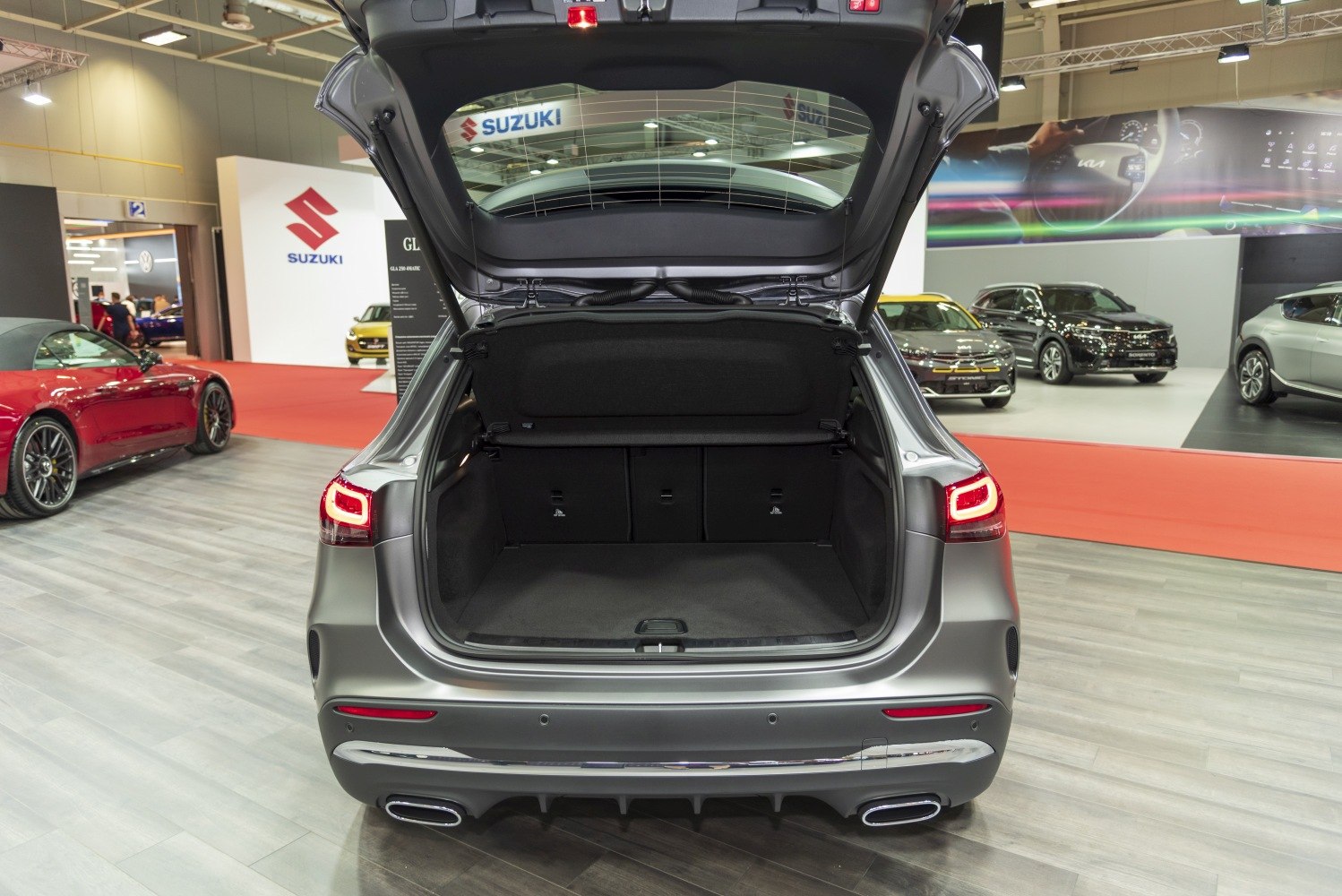 Open spacious trunk with LED tail lights and dual exhausts