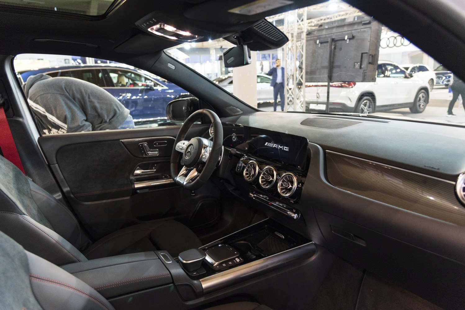 AMG digital dashboard and luxury interior design with distinctive air vents
