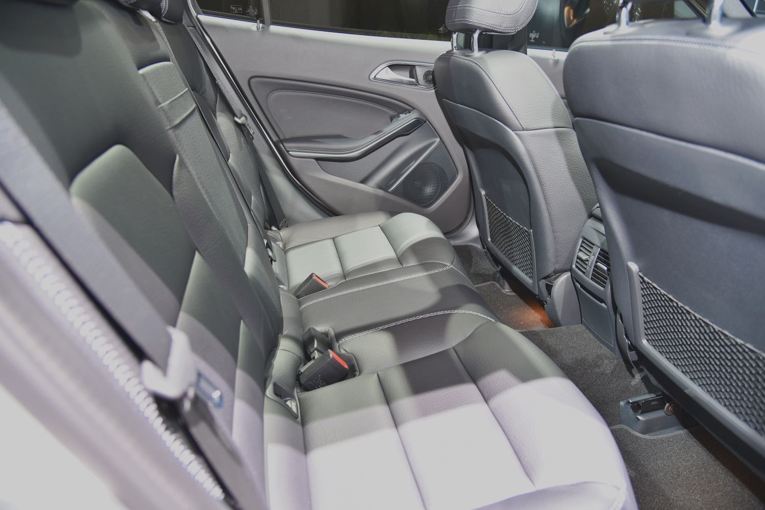 Rear seat with leather upholstery and rear air vents