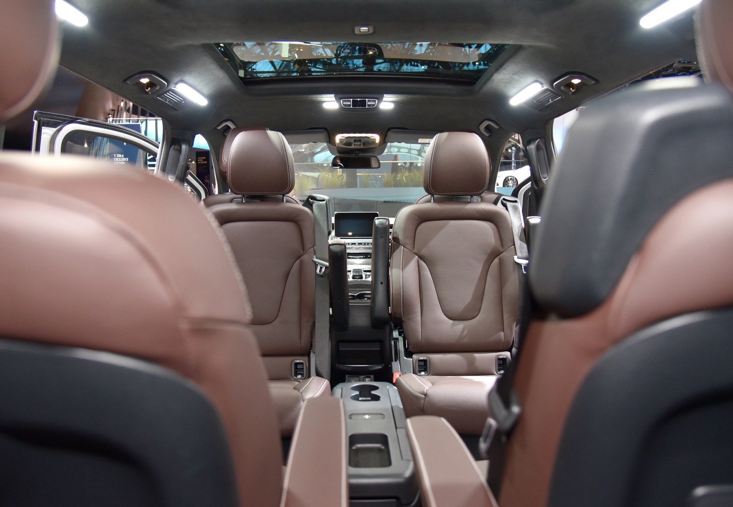 Luxury interior with leather seats and panoramic sunroof
