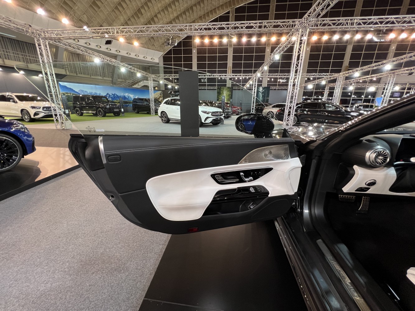 Luxury interior door panel with advanced controls and premium finish