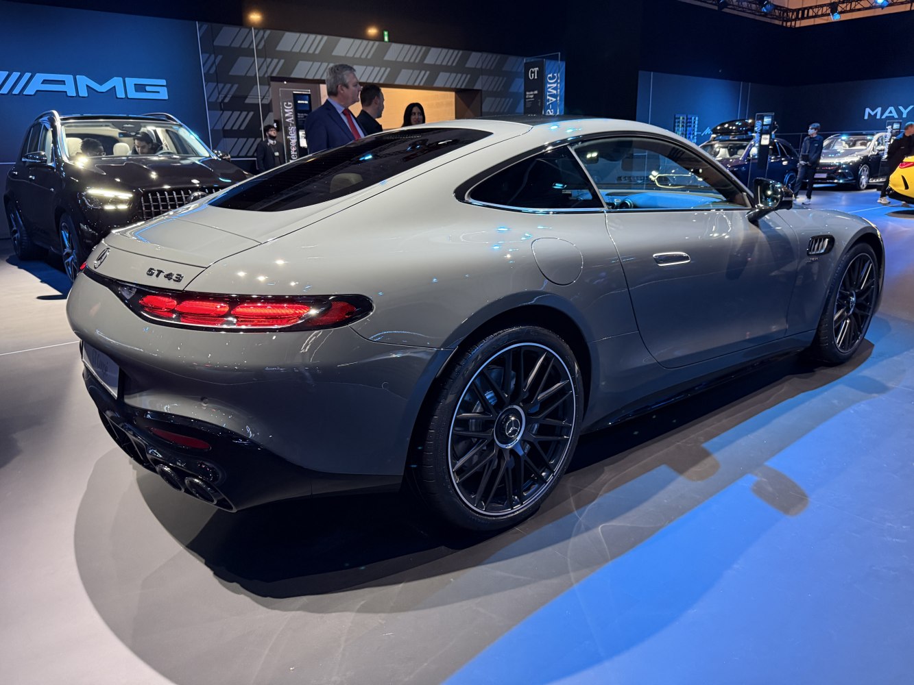 Sleek luxury sports coupe with aerodynamic rear and LED taillights