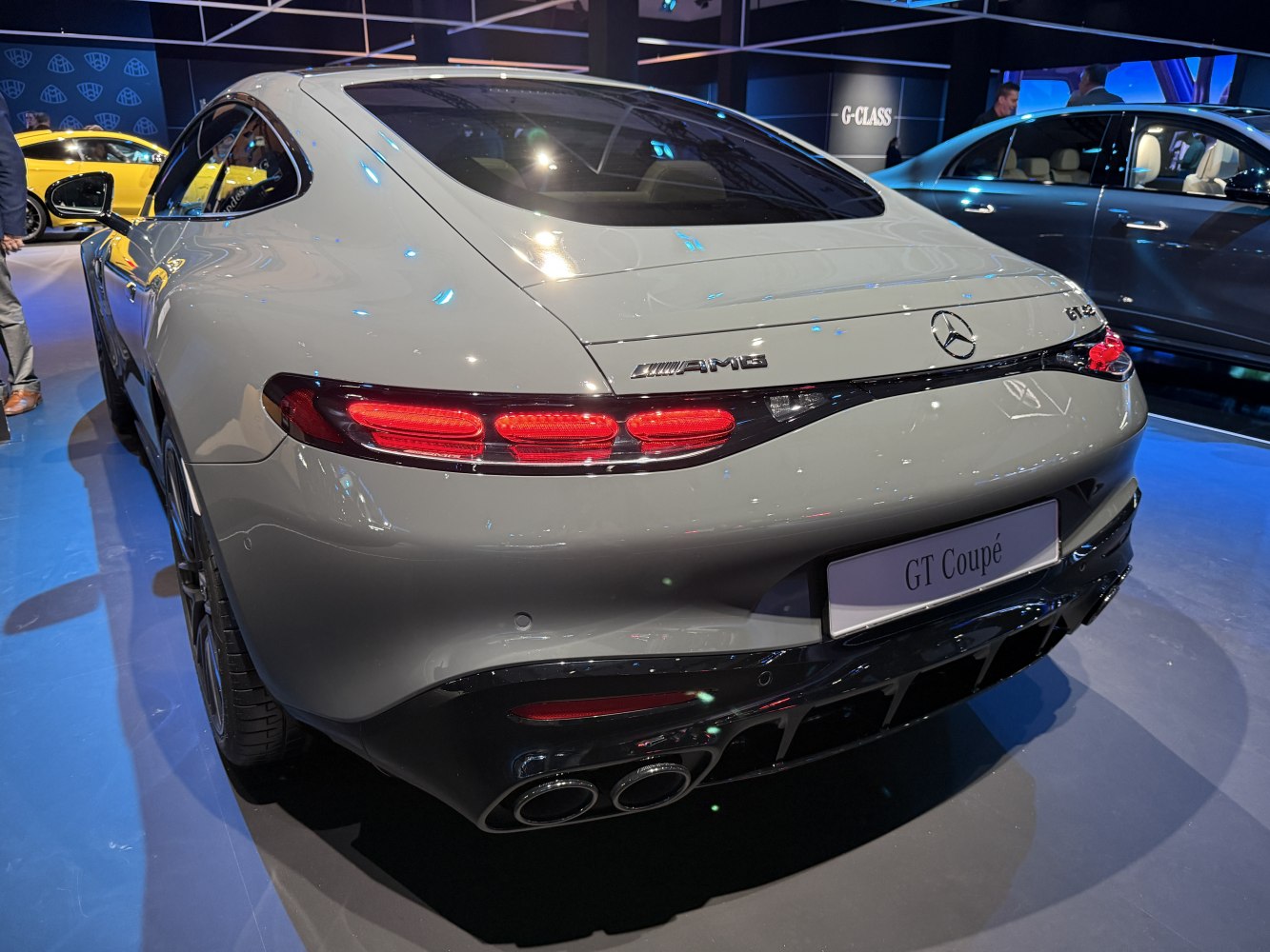 Sporty rear design with sleek tail lights and quad exhausts